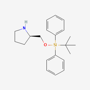 molecular formula C21H29NOSi B13052681 (R)-2-(((Tert-butyldiphenylsilyl)oxy)methyl)pyrrolidine 