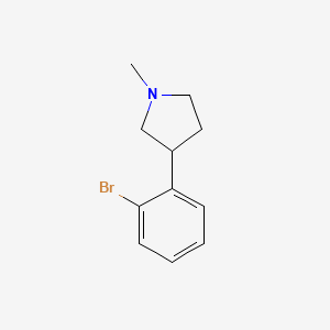 molecular formula C11H14BrN B13052698 3-(2-Bromo-phenyl)-1-methyl-pyrrolidine 