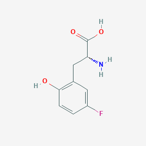 molecular formula C9H10FNO3 B13052800 (R)-2-Amino-3-(5-fluoro-2-hydroxyphenyl)propanoicacidhcl 