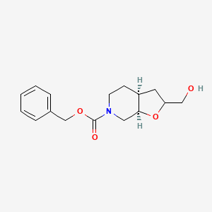 molecular formula C16H21NO4 B13052819 Cis-Benzyl 2-(Hydroxymethyl)Hexahydrofuro[2,3-C]Pyridine-6(2H)-Carboxylate 