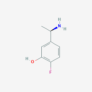 molecular formula C8H10FNO B13052829 5-((1R)-1-Aminoethyl)-2-fluorophenol 