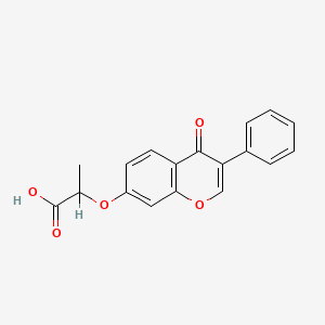 molecular formula C18H14O5 B1305284 2-[(4-Oxo-3-phenyl-4H-chromen-7-YL)oxy]propanoic acid CAS No. 99007-90-6