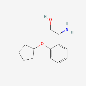 molecular formula C13H19NO2 B13052841 (2R)-2-Amino-2-(2-cyclopentyloxyphenyl)ethan-1-OL 