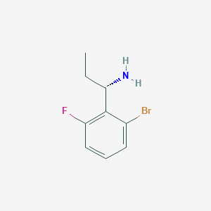 molecular formula C9H11BrFN B13052861 (S)-1-(2-Bromo-6-fluorophenyl)propan-1-amine 