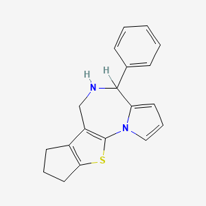 molecular formula C19H18N2S B1305287 5,6,8,9-Tetrahydro-4-phenyl-4H,7H-cyclopenta(4,5)thieno(3,2-f)pyrrolo(1,2-a)(1,4)diazepine CAS No. 137052-84-7