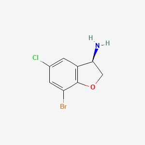 (3R)-7-Bromo-5-chloro-2,3-dihydro-1-benzofuran-3-amine