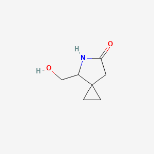 molecular formula C7H11NO2 B13052950 4-(Hydroxymethyl)-5-azaspiro[2.4]heptan-6-one 