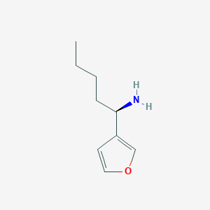 molecular formula C9H15NO B13052980 (1R)-1-(3-Furyl)pentylamine 