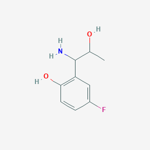 molecular formula C9H12FNO2 B13052988 2-(1-Amino-2-hydroxypropyl)-4-fluorophenol 