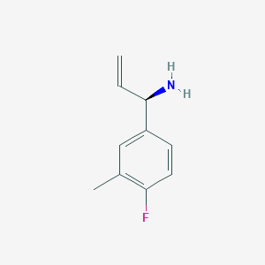 molecular formula C10H12FN B13053000 (1R)-1-(4-Fluoro-3-methylphenyl)prop-2-enylamine 