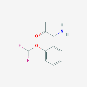 molecular formula C10H11F2NO2 B13053037 1-Amino-1-[2-(difluoromethoxy)phenyl]acetone 