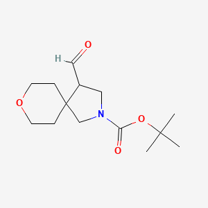 molecular formula C14H23NO4 B13053047 Tert-butyl 4-formyl-8-oxa-2-azaspiro[4.5]decane-2-carboxylate CAS No. 2028341-97-9