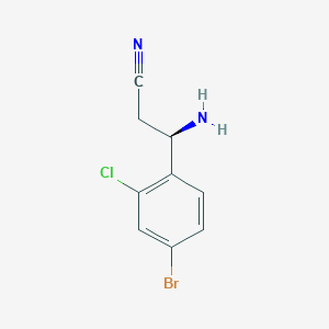 (3R)-3-Amino-3-(4-bromo-2-chlorophenyl)propanenitrile