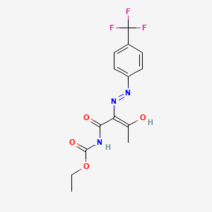 ethyl N-[(Z)-3-hydroxy-2-[[4-(trifluoromethyl)phenyl]diazenyl]but-2-enoyl]carbamate