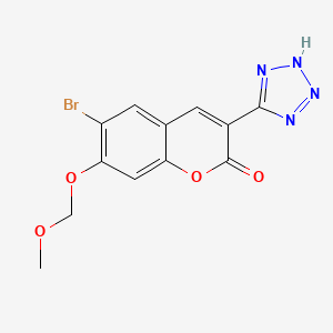 molecular formula C12H9BrN4O4 B13053078 6-Bromo-7-(methoxymethoxy)-3-(1H-tetrazol-5-YL)-2H-chromen-2-one 