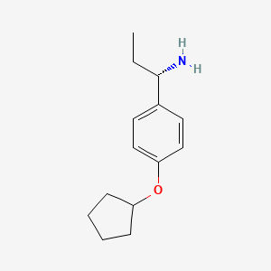 molecular formula C14H21NO B13053081 (1S)-1-(4-Cyclopentyloxyphenyl)propylamine 