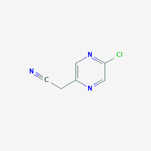 molecular formula C6H4ClN3 B13053095 2-(5-Chloropyrazin-2-yl)acetonitrile 