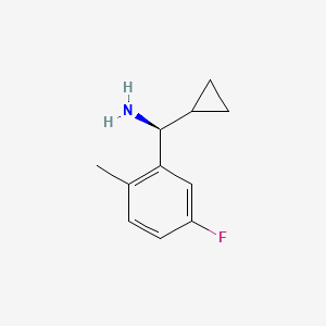 molecular formula C11H14FN B13053096 (S)-cyclopropyl(5-fluoro-2-methylphenyl)methanamine 