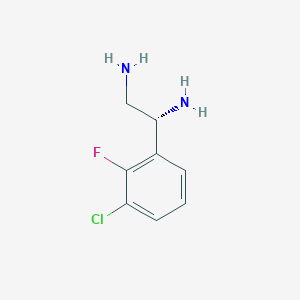 molecular formula C8H10ClFN2 B13053129 (1R)-1-(3-Chloro-2-fluorophenyl)ethane-1,2-diamine 