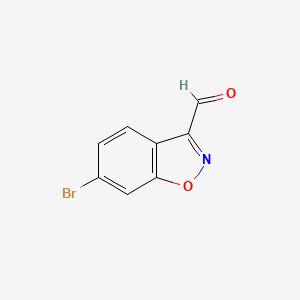 molecular formula C8H4BrNO2 B13053135 6-Bromobenzo[D]isoxazole-3-carbaldehyde 