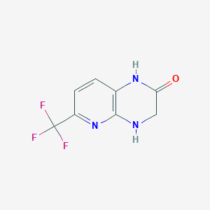 molecular formula C8H6F3N3O B13053142 6-(trifluoromethyl)-3,4-dihydropyrido[2,3-b]pyrazin-2(1H)-one 