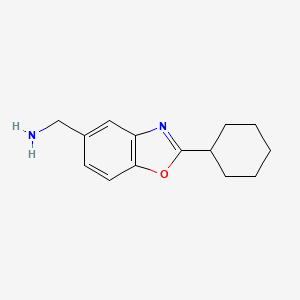 molecular formula C14H18N2O B13053150 (2-Cyclohexylbenzo[D]oxazol-5-YL)methanamine 