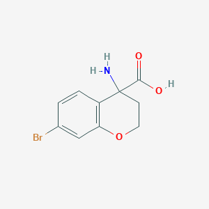 molecular formula C10H10BrNO3 B13053192 4-Amino-7-bromochromane-4-carboxylic acid 