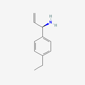 molecular formula C11H15N B13053222 (1R)-1-(4-Ethylphenyl)prop-2-enylamine 