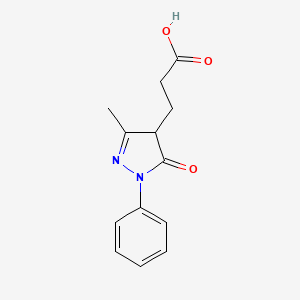 molecular formula C13H14N2O3 B1305333 3-(3-Methyl-5-oxo-1-phenyl-4,5-dihydro-1H-pyrazol-4-yl)-propionic acid CAS No. 23582-68-5
