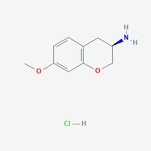 molecular formula C10H14ClNO2 B13053342 (R)-7-Methoxychroman-3-amine hcl 