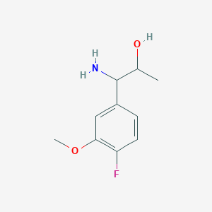 molecular formula C10H14FNO2 B13053353 1-Amino-1-(4-fluoro-3-methoxyphenyl)propan-2-OL 