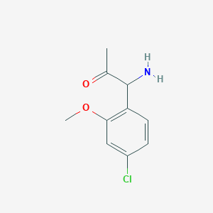 molecular formula C10H12ClNO2 B13053368 1-Amino-1-(4-chloro-2-methoxyphenyl)acetone 