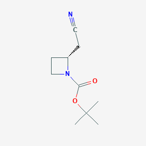 molecular formula C10H16N2O2 B13053395 Tert-butyl (R)-2-(cyanomethyl)azetidine-1-carboxylate 