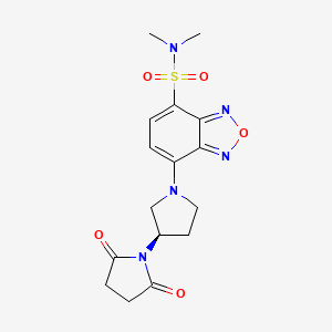 7-[(3R)-3-(2,5-dioxopyrrolidin-1-yl)pyrrolidin-1-yl]-N,N-dimethyl-2,1,3-benzoxadiazole-4-sulfonamide