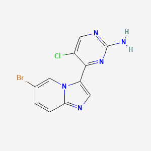 molecular formula C11H7BrClN5 B13053449 4-(6-Bromoimidazo[1,2-a]pyridin-3-yl)-5-chloropyrimidin-2-amine 