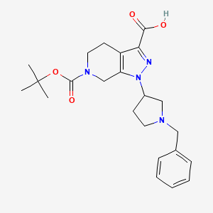 1-(1-benzylpyrrolidin-3-yl)-6-(tert-butoxycarbonyl)-4,5,6,7-tetrahydro-1H-pyrazolo[3,4-c]pyridine-3-carboxylic acid