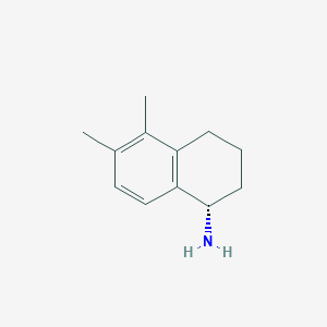 molecular formula C12H17N B13053496 (S)-5,6-Dimethyl-1,2,3,4-tetrahydronaphthalen-1-amine 