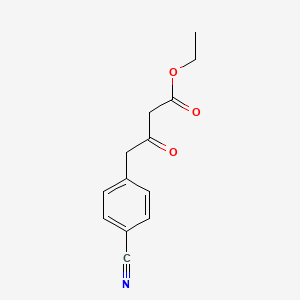 molecular formula C13H13NO3 B13053546 ethyl 4-(4-cyanophenyl)-3-oxobutanoate 