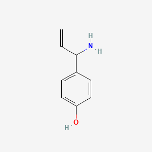 molecular formula C9H11NO B13053577 4-(1-Aminoprop-2-EN-1-YL)phenol 