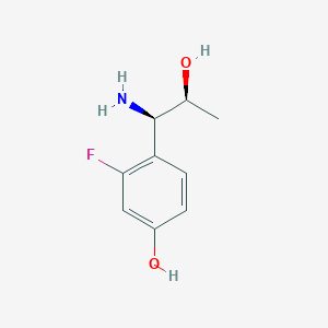 molecular formula C9H12FNO2 B13053593 4-[(1R,2S)-1-amino-2-hydroxypropyl]-3-fluorophenol 