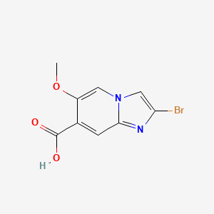 molecular formula C9H7BrN2O3 B13053596 2-Bromo-6-methoxyimidazo[1,2-A]pyridine-7-carboxylic acid 