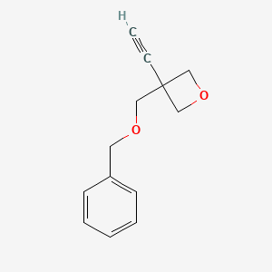 molecular formula C13H14O2 B13053613 3-((Benzyloxy)methyl)-3-ethynyloxetane 