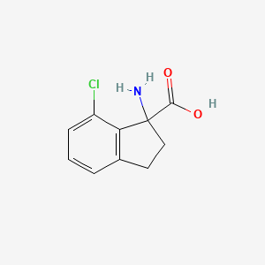 molecular formula C10H10ClNO2 B13053615 1-Amino-7-chloro-2,3-dihydro-1H-indene-1-carboxylic acid 