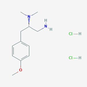 molecular formula C12H22Cl2N2O B13053636 (S)-3-(4-Methoxyphenyl)-N2,N2-dimethylpropane-1,2-diamine 2hcl 