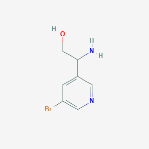 molecular formula C7H9BrN2O B13053645 2-Amino-2-(5-bromopyridin-3-YL)ethan-1-OL 