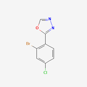 molecular formula C8H4BrClN2O B13053650 2-(2-Bromo-4-chlorophenyl)-1,3,4-oxadiazole 