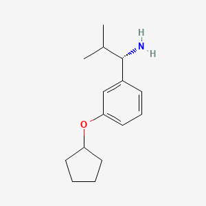 molecular formula C15H23NO B13053653 (1S)-1-(3-Cyclopentyloxyphenyl)-2-methylpropylamine 