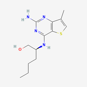 molecular formula C13H20N4OS B13053690 (S)-2-((2-Amino-7-methylthieno[3,2-D]pyrimidin-4-YL)amino)hexan-1-OL 