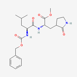 molecular formula C22H31N3O6 B13053716 methyl (2S)-2-((S)-2-(((benzyloxy)carbonyl)amino)-4-methylpentanamido)-3-(2-oxopyrrolidin-3-yl)propanoate 