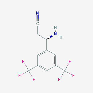 (3S)-3-Amino-3-[3,5-bis(trifluoromethyl)phenyl]propanenitrile